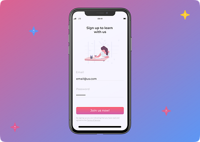 Sign up dailyui day001 design education app figma illustration ios app sign up ui ui design