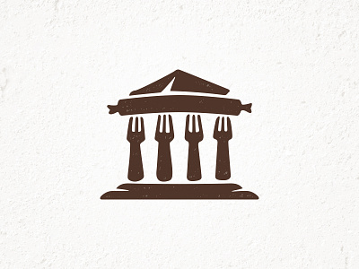 Greek Food Sanctuary Logo concept concept cutlery eatery logo forks greek restaurant greek temple logo logodesign logomark modern pantheon parthenon logo restaurant logo sanctuary temple temple logo