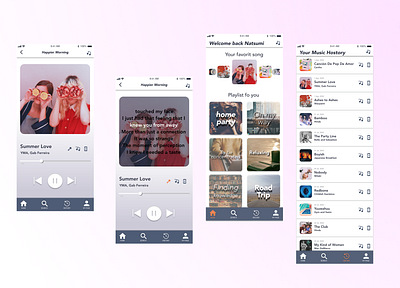 Music App /UI Design app design figma lyric music app music player ui