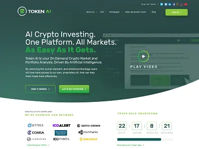 TokenAI Homepage Concept binance bittrex comsa crypto cryptocurrency design ico layout typogaphy ui ui ux ux web website website concept website design website designing websites