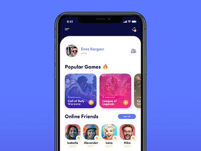 Stream & Live App Concept app chat design friends game live livestream mobile popular sketch stream streaming ui userinterface ux