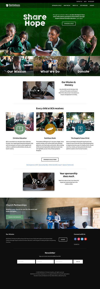 Bethlehem Christian Academy Website design web design website