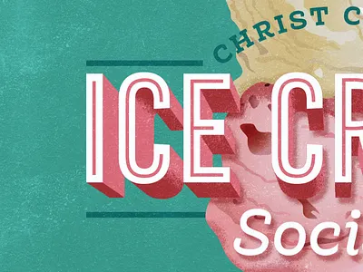 Ice Cream Social Graphic fellowship ice cream social illustration lettering sundae