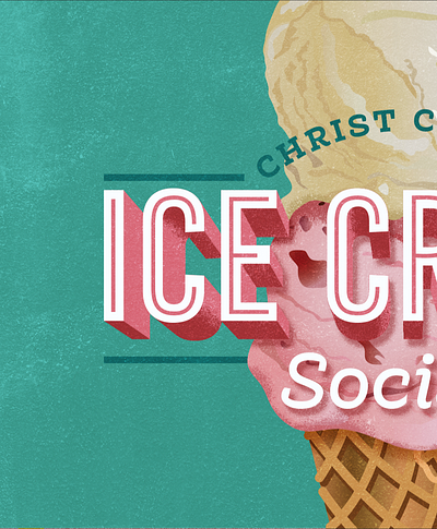 Ice Cream Social Graphic fellowship ice cream social illustration lettering sundae