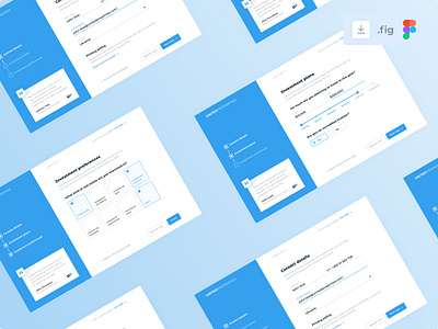 User onboarding blue clean collage design download figma inpiration interface investing investments menu onboarding process quote real estate stepper ui user ux