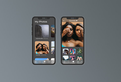 Daily UI 044 apple daily ui daily ui 044 daily ui 44 dailyuichallenge dark mode favorites favorites design favorites page favorites ui iphone night mode photos photos app photos design photos ui ui user experience userinterface ux