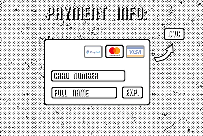 cartoon credit card form blackandwhite cartoonstyle credit card checkout dailyuichallenge