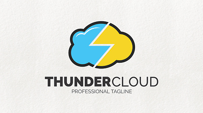 thunder cloud logo brand branding design illustration logo logo design logotype vector