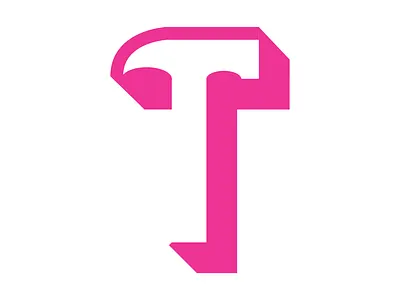 T + Hammer branding flat icon illustration logo logo design vector