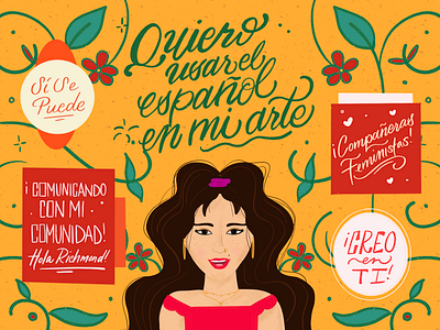 Aprendiendo Español illustration latina latinx spanish