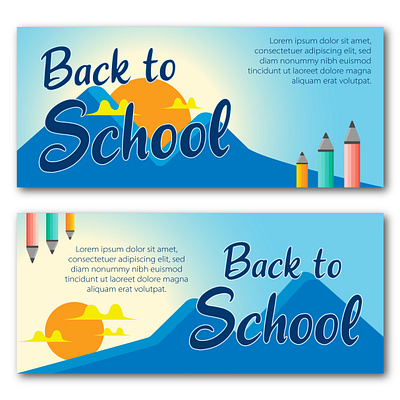 back to school banner ads banner banner design branding design illustration logo design vector web