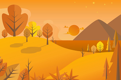 autumn gradient illustration autumn gradient illustration painting vector