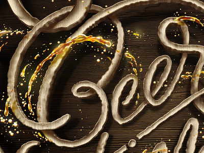 Beer Time Lettering - Seneak peek digital art digital paint digital painting drawing illustration lettering logo photoshop photoshop art texture type typography vector