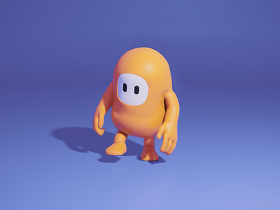 Fall guys modle 3d movement render