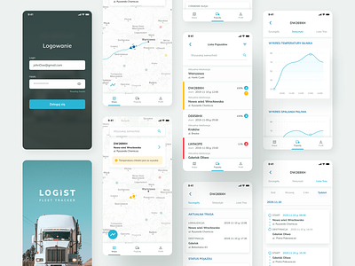 Logist - Fleet Tracker android app app design figma logistic maps tracking app ui ux
