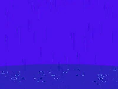 Rain aftereffects animation blue loop pouring rain raindrops reflection splash storm stormy