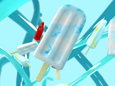 Popsicle Frenzy 3d c4d cinema 4d design illustration lighting octane popsicle render