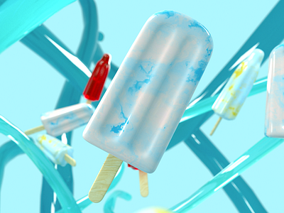 Popsicle Frenzy 3d c4d cinema 4d design illustration lighting octane popsicle render