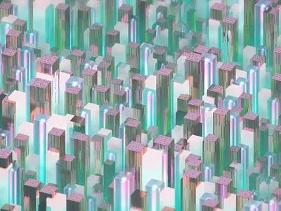 Cube Forest 3d art illustration