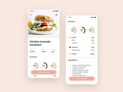 Healthy recipe & food nutrition UI design adobe xd figma fitness fitness app food app mobile mobile app mobile app ui design nutrition app recipe app sketchapp ui ui kit ui ux design workout app 应用 应用界面 设计