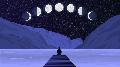 S P A C E design illustration illustrator landscape illustration logodesign moon space vector