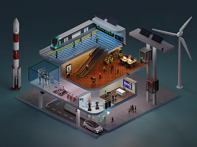 Technological Fantastica 3d 3d art blender blender 3d blender3d design illustration illustrator isometric isometric design isometric illustration technology