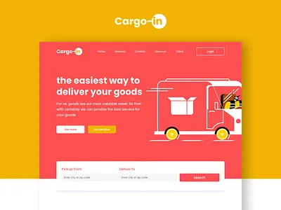 Cargo-in | Logistic website header flat header illustration logistic logistics company ui design uiuxdesign website