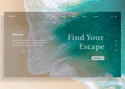 Travel Website Landing Page app design graphic design illustration art illustrations landing page landing page design landing page ui sea travel travel agency ui ui ux ui ux design user inteface web design website website ui