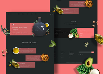 Beauty products Website app design illustration landing page landing page design landing page ui ui ui ux ui ux design user inteface web design website ui design