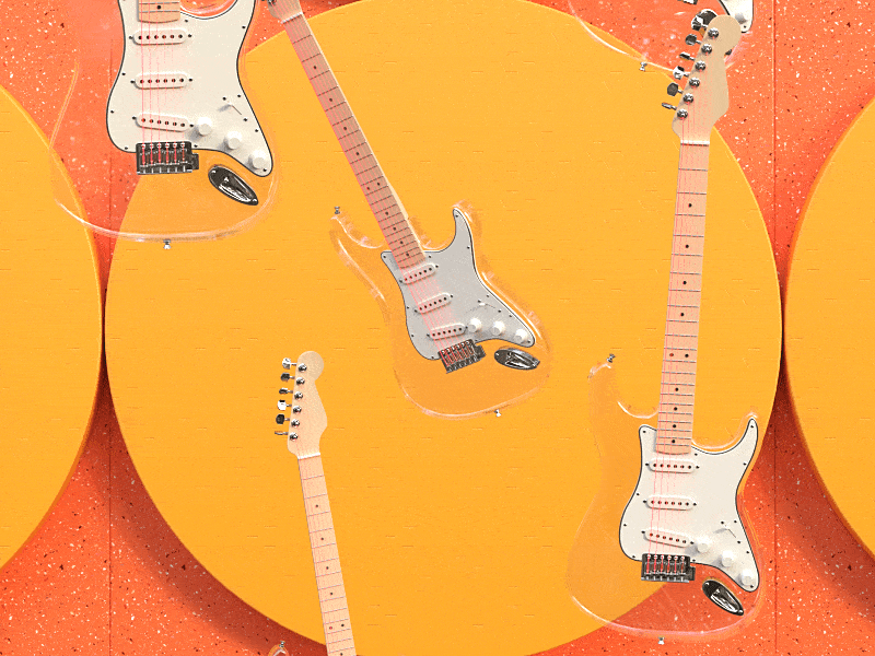 Guitars! 3d 3d animation after affects animation cinema 4d jazz jazz festival motion design motion graphics redshift3d