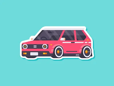 Car Stiker - Retro Hot Hatches affinity affinitydesigner car car illustration cute flat flat style hot hatch illustration madeinaffinity retro simple sticker vector