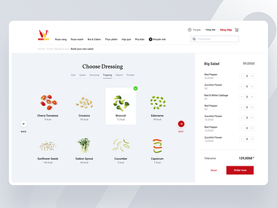 Customize Salad Design Concept design salad ui