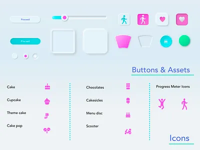 Cake App Icons icon illustration neumorphism ui ui ux vector
