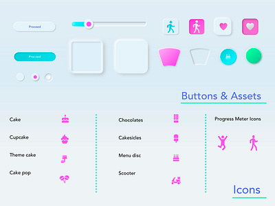 Cake App Icons icon illustration neumorphism ui ui ux vector