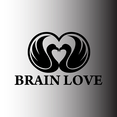 BRAIN LOVE art black brain dove fauna fly flying illustration logo love lovers organ