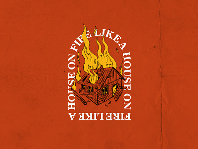 Like A House On Fire aa art asking alexandria design designer fire illustrate illustration illustrator martovsky posthardcore print print design t shirt design дом иллюстрация огонь