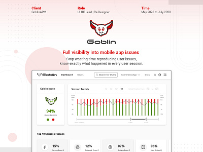 Goblin APM application design design thinking digital product design problem solving product design saas design ui ux design