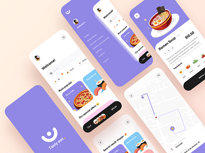 Food service - Mobile App app app design food app food delivery food delivery app food delivery application food delivery service mobile app mobile app design mobile design mobile ui