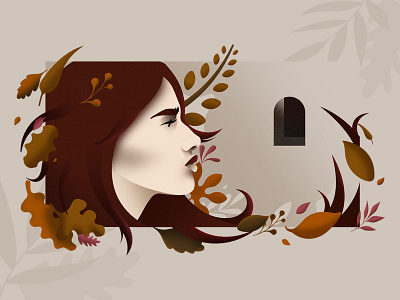 September Calendar Design art artist autumn brown calendar design art fall girl graphic graphicdesign illustration illustration design illustrations illustrator leaves photoshop september smashing