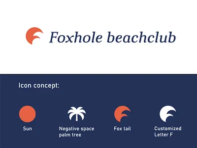 Foxhole beachclub logo design beachclub branding design graphicdesign icon illustrator logo logodesign logodesigner logos vector