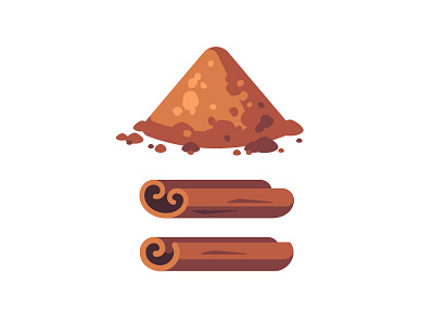 Cinnamon cinnamon daily design flat icon illustration vector