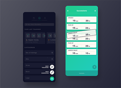 Workout App Design app branding design mobile ui universe ux