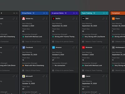 Dark Kanban crm dark dark mode kanban kanban board pipeline product stages ui