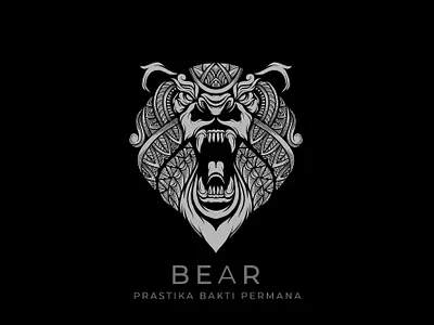 Bear Detailed illustration with engraving pattern style abstract animal background black design doodle graphic hand head illustration nature ornament pattern sketch tattoo tribal vector wild wildlife zoo