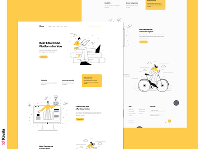E-learning landing page dailyui figma homepage illustration illustrations kavala landing page ui ui design uiux
