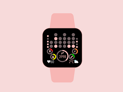 Binary clock face for Fitbit Versa binary clock clockface design fitbit fitbit versa fitness smartwatch ui design visual design weather