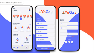 Yoga Apps UI branding design farhanurrahmanuiux ui uiux ux