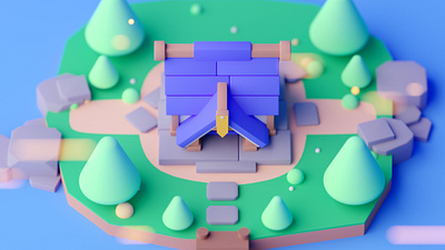 Shack c4d cartoon cinema 4d game design isometric isometric room low poly lowpoly octane