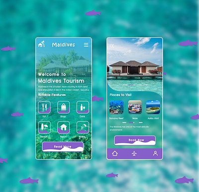 Maldives Tourism _ Ui / Ux Design design holiday maldives maldivestourissm mobile app tourism tourism app ui ux vacation