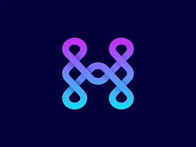 H mark 2d badim connection design fluid geometry h icon illustration letter logo mark minimalism water wave